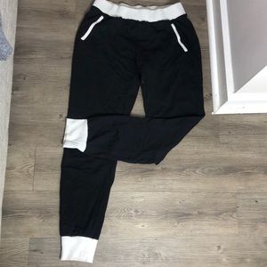 Black and white joggers